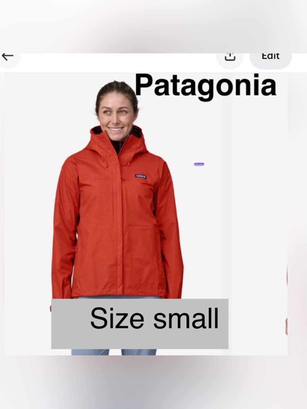 Patagonia Women's Orange Torrentshell Rain Jacket size small- NEW